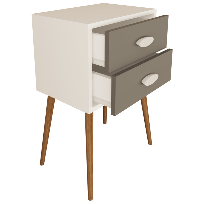 Maybrook 45cm W Manufactured Wood Bedside Table, Anthracite