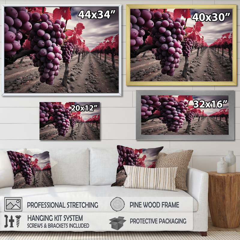 " France Bordeaux Vineyard Symphony II ", Cadre flottant blanc, H 30 po x l 40 po x P 1,5 po