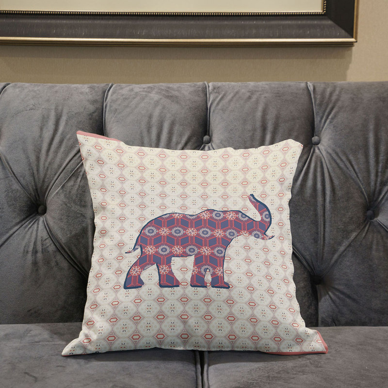  Housse et insert de coussin carré en polyester intérieur / extérieur, 26 po x 26 po, Blanc / rose / bleu