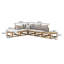 Rimasha 5 Seater Wooden Garden Chaise Corner Sofa Set with Coffee Table-420225766