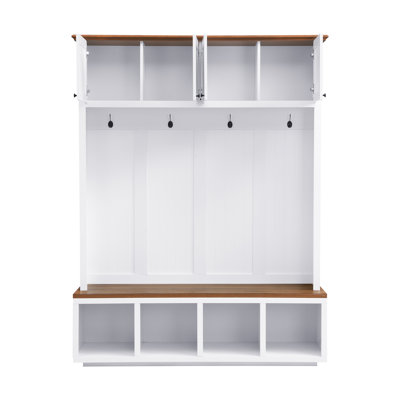 4-In-1 Hall Tree 59" Wide With 4 Hooks