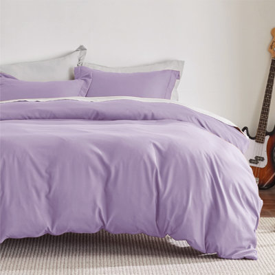 Bedsure Orchid Bloom Duvet Cover Queen Size - Soft Double Brushed Bedding Set for Kids & Adults（Set of 3）