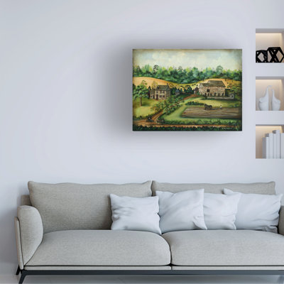 Art mural sur toile tendue - «Serene Countryside Village» de Barbara Jeffords pour décoration de salon, de chambre à coucher ou de bureau - 18 x 24
