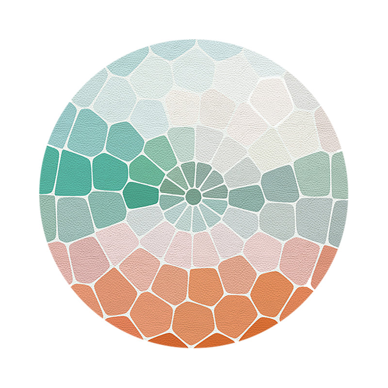 Mosaico Vegan Leather Round Pebble Placemat, Portofino