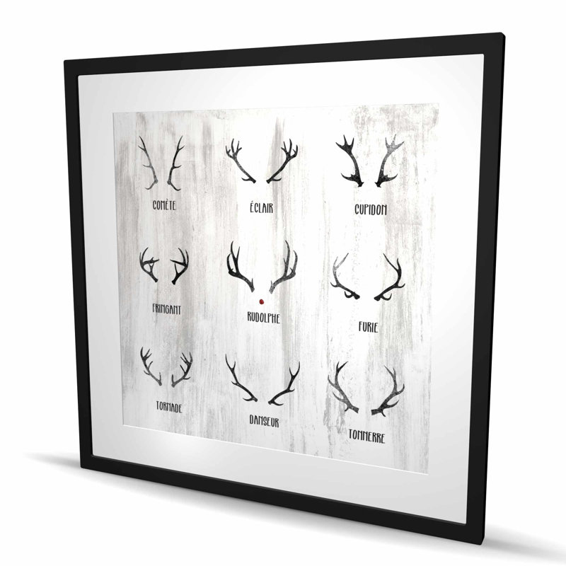 «Santa Claus Reindeer - Livingroom Deer», reproduction encadrée, H 36 po x l 36 po