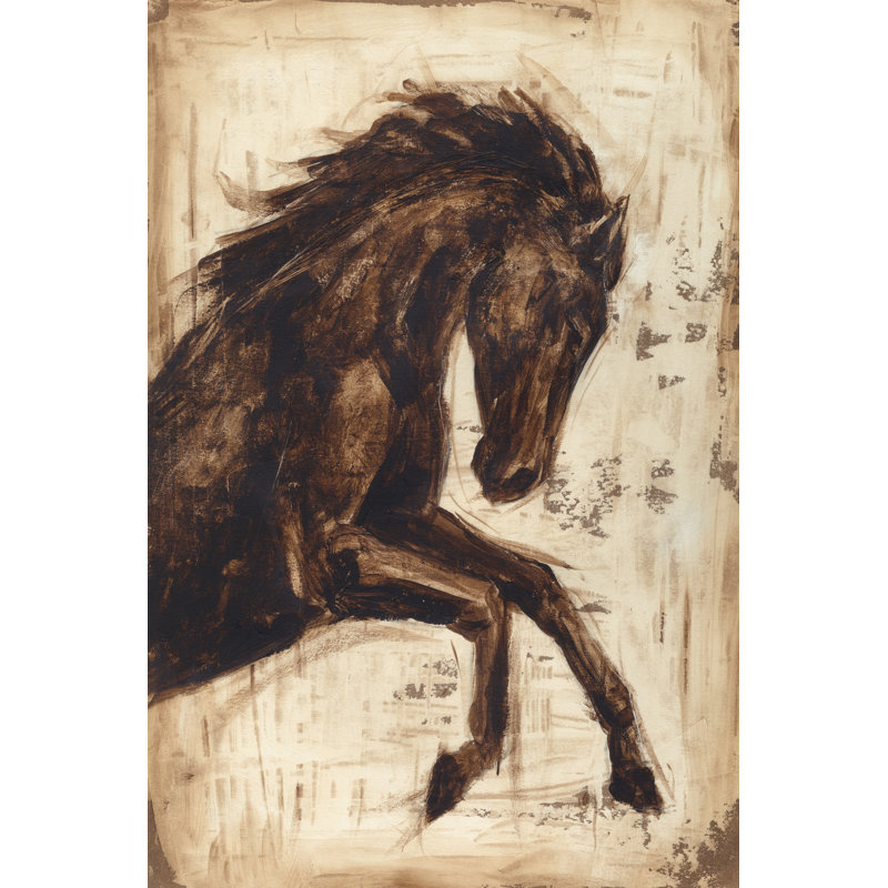 Weathered Equestrian II - Wrapped Canvas Painting, 46cm H x 30cm W x 3.8cm D