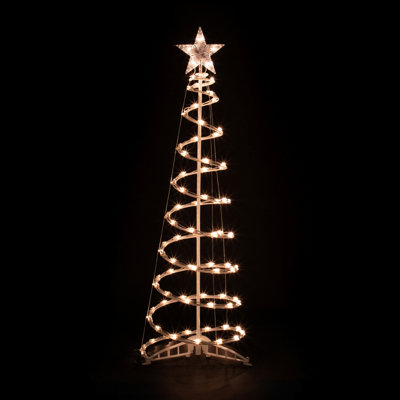 4ft Lighted Spiral Cone Tree Outdoor Christmas Decoration Clear Lights