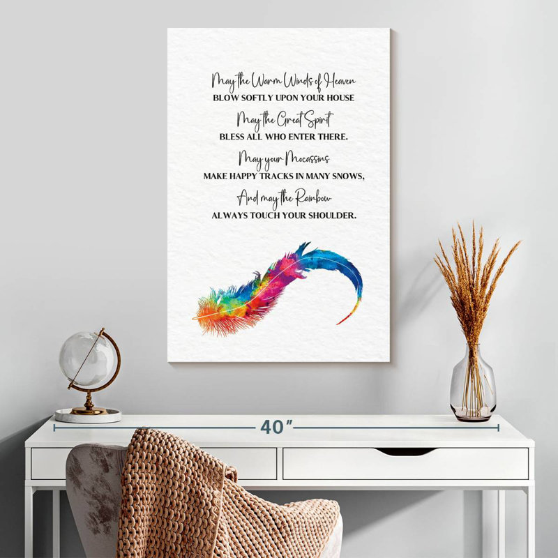 Tergel Feather Prayer, 30" H x 20" W