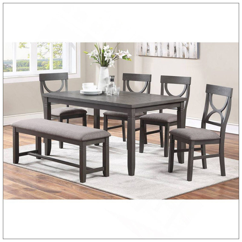 Dasher 6 Piece Dining Set, Gray
