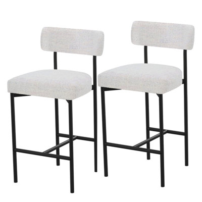 Fabric Counter Stools With Adjustable Footpads