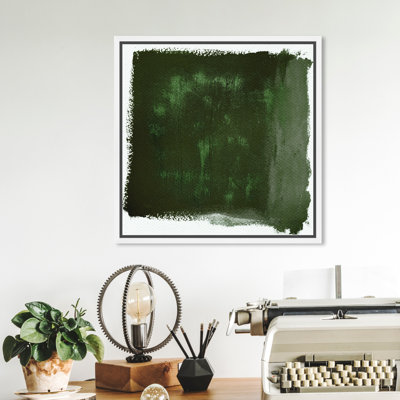 Abstrait nuageux, rêves verts - peinture sur toile