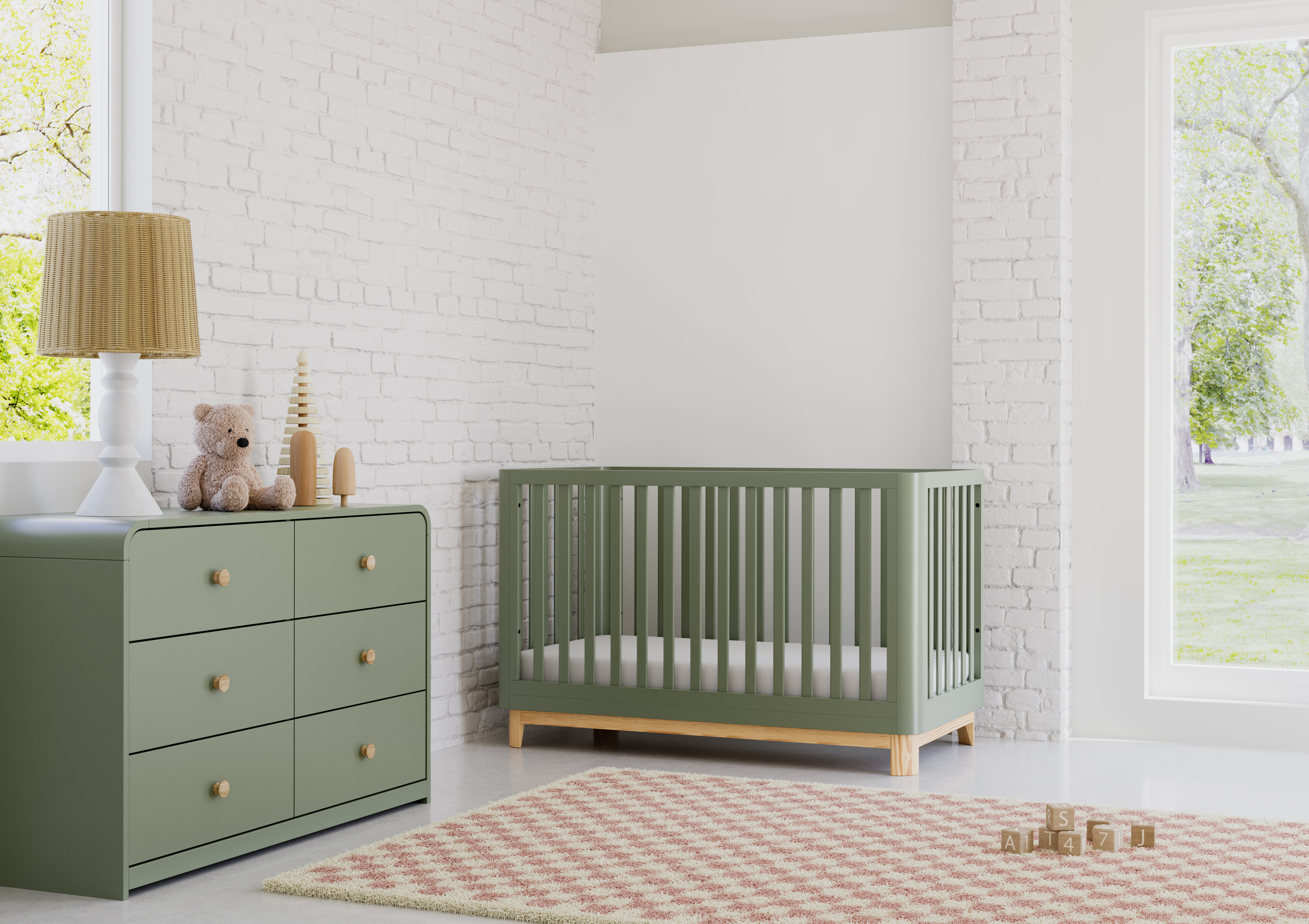 Storkcraft Storkcraft Santos 3-In-1 Convertible Standard 2 Piece Nursery Furniture ...
