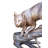 Bobcat Going Down a Tree Log Bronze Statue -  Size: 43"L x 25"W x 41"H. 