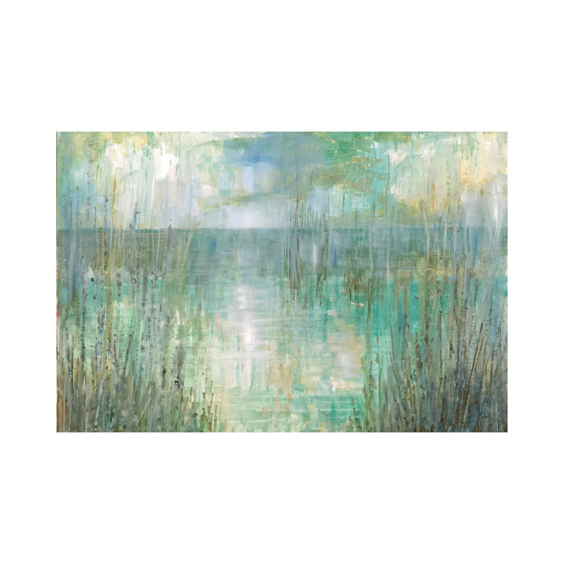 Morning Reflection by Ruane Manning - Painting on Canvas, 30.48 cm H x 45.72 cm W, Wrapped Canvas