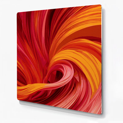 Digital Abstraction 25 Red Metal Wall Art
