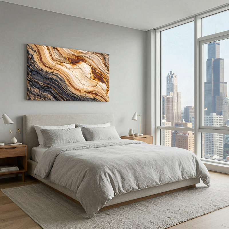 Art mural noir et beige, 40“W x 20”H