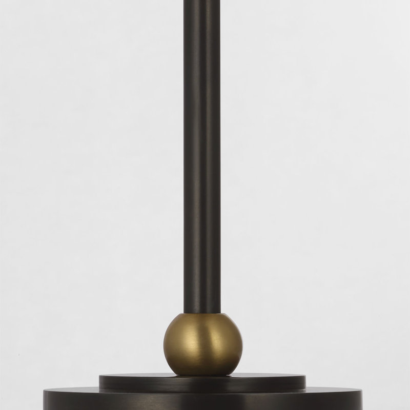 Thomas O'Brien Bryant 27" Adjustable Cordless Table Lamp with Linen Shade, Black/Gold