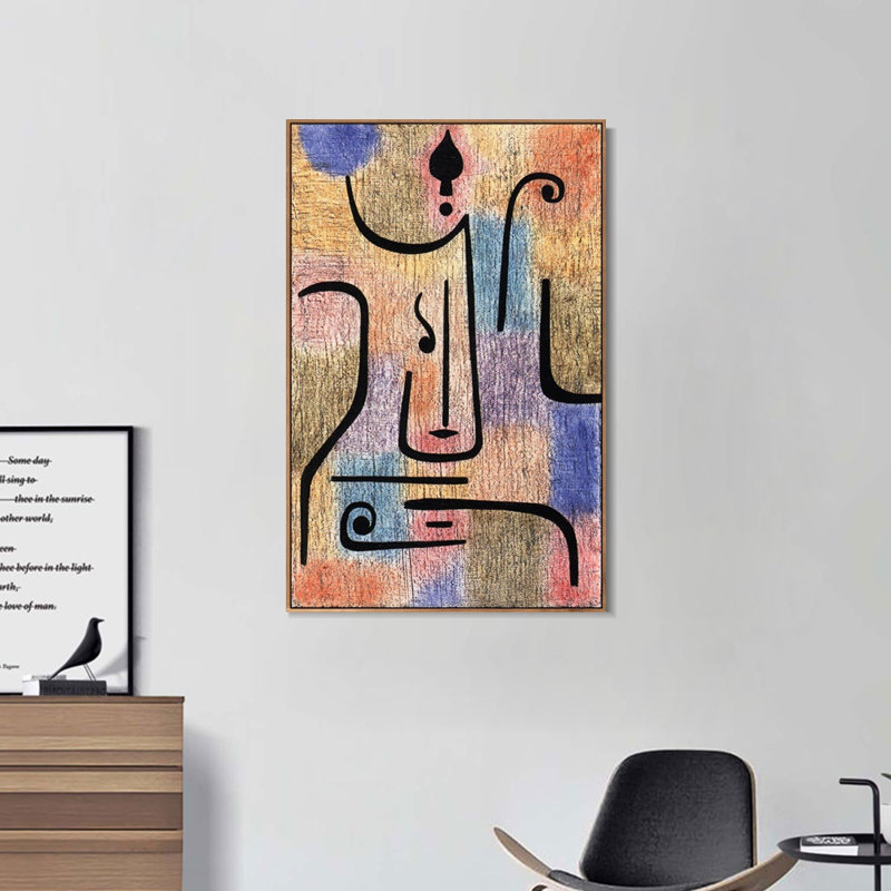 Impression sur toile encadrée Erzengel par Paul Klee Wall Art Living Office Home Decorations, 30 po x 40 po