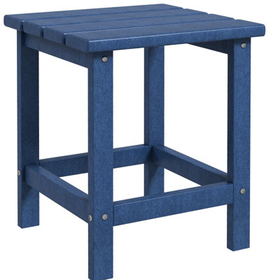 15" Square Weather Side Table, Blue Outdoor End Table For Pool, Porch, Balcony