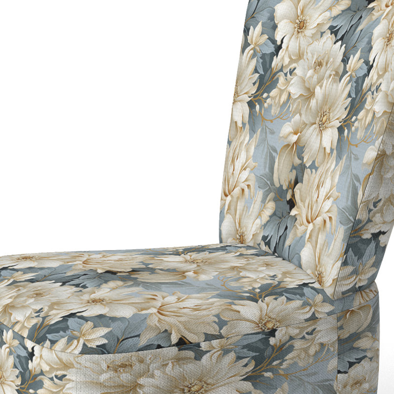 Chaise d'appoint rembourrée Cottage A, Motif victorien épanoui contemporain I
