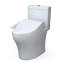 Toilette allongée deux pièces à double chasse 1,28 et 0,9 GPF TOTO®WASHLET + ® Aquia IV et siège de bidet WASHLET C2, blanc coton