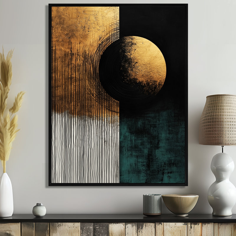 Fillmore - Abstract Wall Art, Noir, Reproduction encadrée sans passe-partout, H 20 po x l 12 po