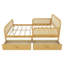 Structure de lit double pleine grandeur avec tiroirs de rangement et décorations en rotin-662724641