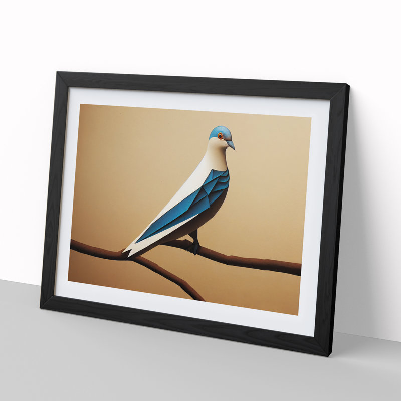 Amazing Dove Bird - Framed Print, Black Framed, 25cm H x 34cm W x 2cm D