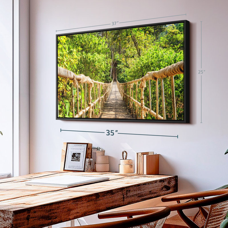 Impression sur toile «Jungle Adventure Rope Bridge», H 25 po x l 37 po