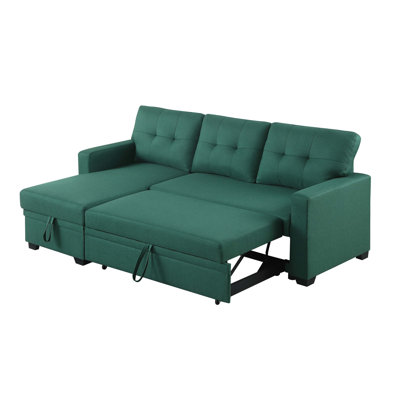 Convertible Sectional Sofa with Storage Chaise and Pull-out Sleeper