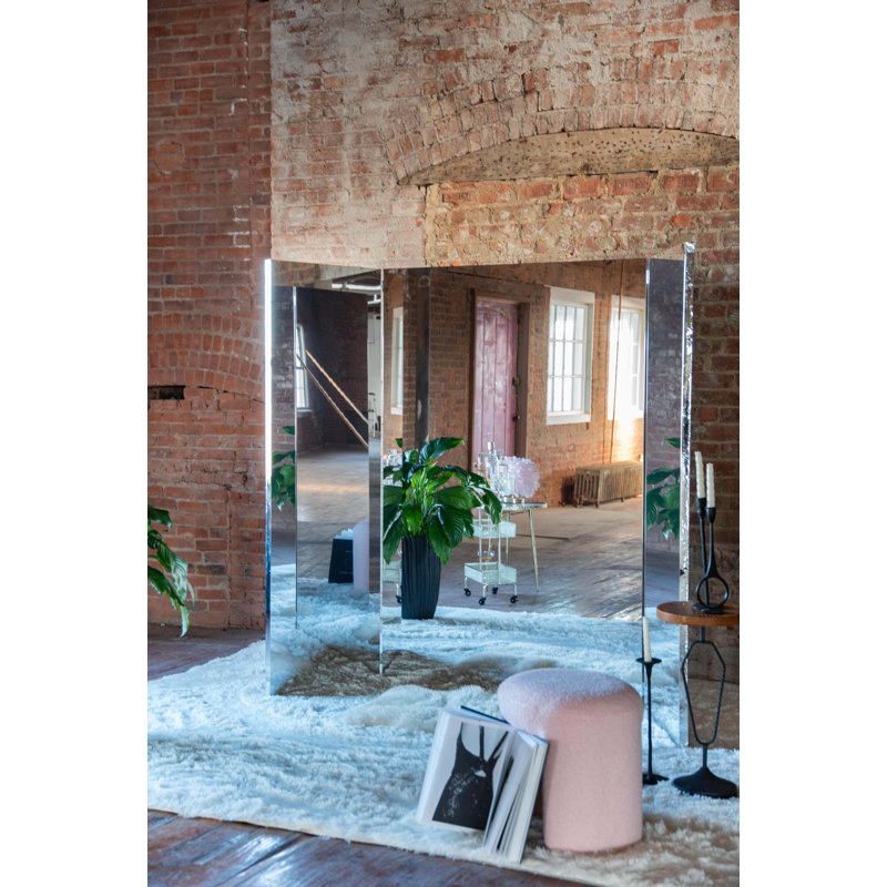Wood Flat Floor Mirror, 72" x 96"