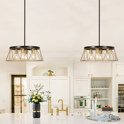 Olajawon 4-Light Dimmable Geometric Chandelier ETL Certified