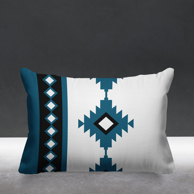 Coussin intérieur / extérieur Carlos Southwestern, Turquoise