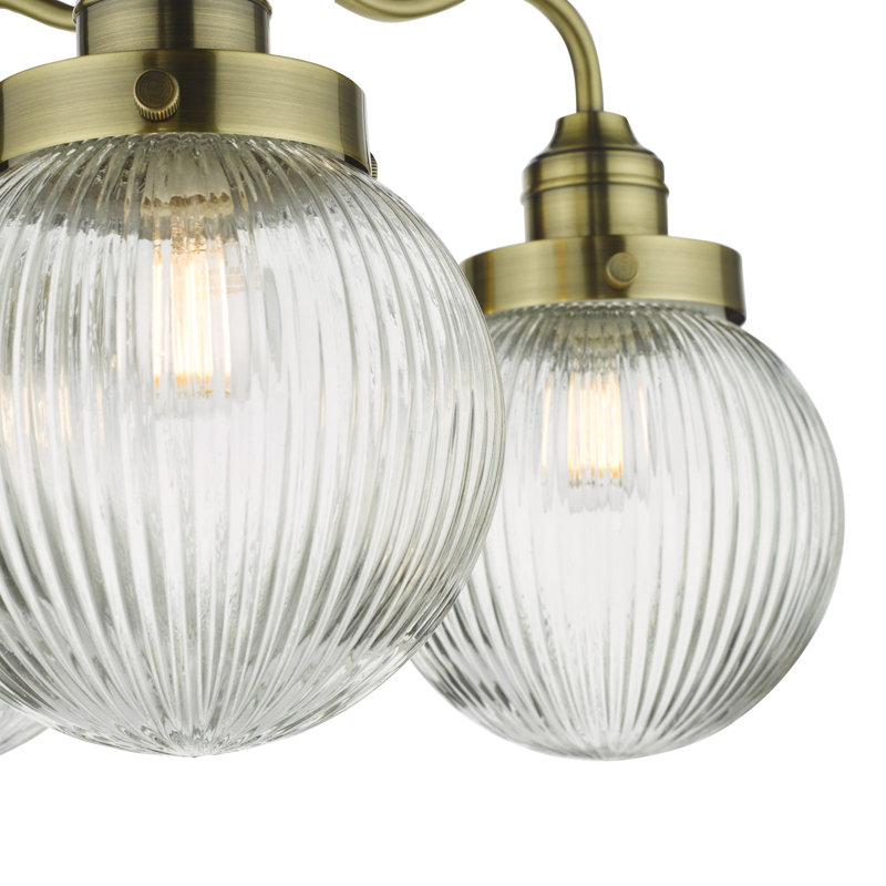 Treyton Glass Semi Flush Mount, Antique Brass