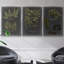 Garden Structures I, ensemble de 3 toiles encadrées-97792765-97792766