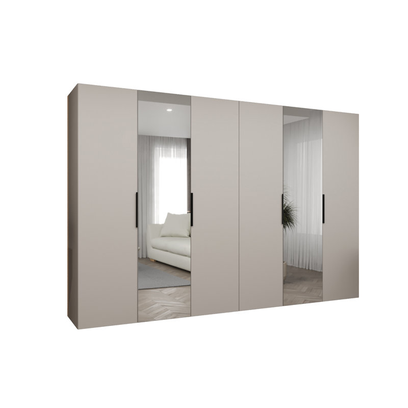 Manufactured Wood Wardrobe, cashmere + handles: black