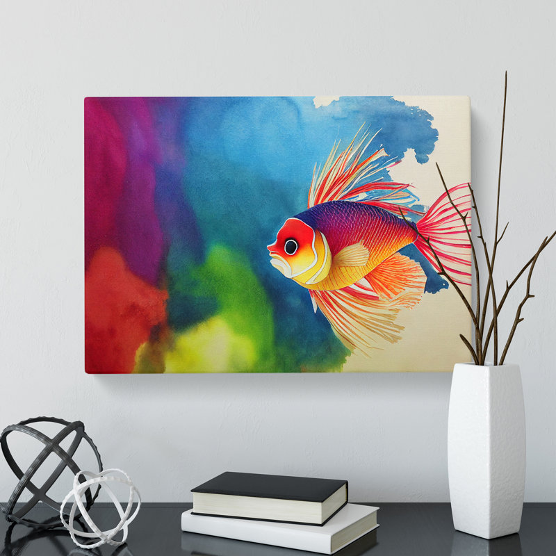 Fish In Watercolour Vol.1 - Wrapped Canvas, 35cm H x 50cm W x 3cm D