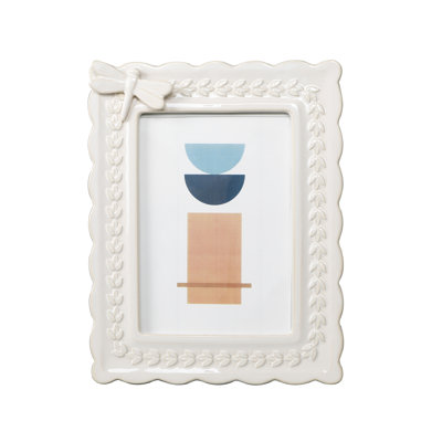 Glenford White Ceramic Embossed Picture Frame