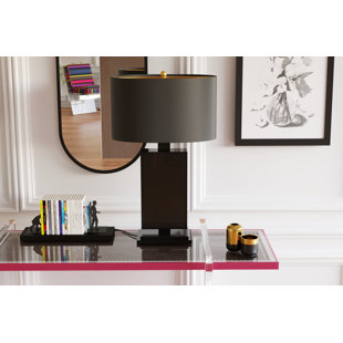 Lampe de table noire avec abat-jour noir