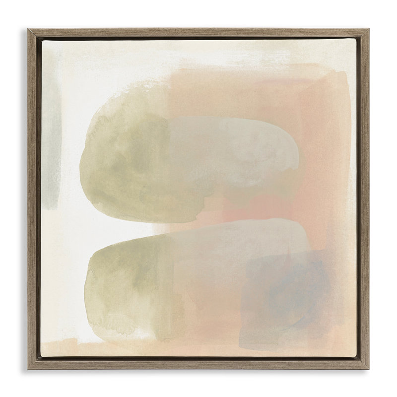 «Centric Neutral Shapes», art mural encadré flottant par June Erica Vess, Cadre flottant orme Montalcino, H 18 po x l 18 po