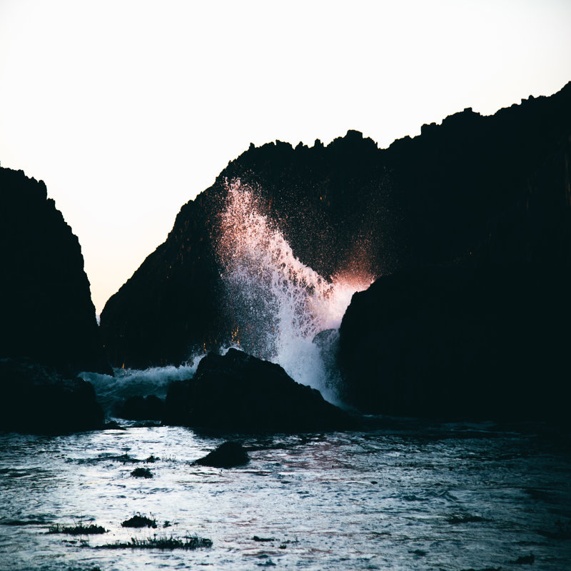 Coucher de soleil, H 12 po x l 12 po, Non, Cadre flottant blanc