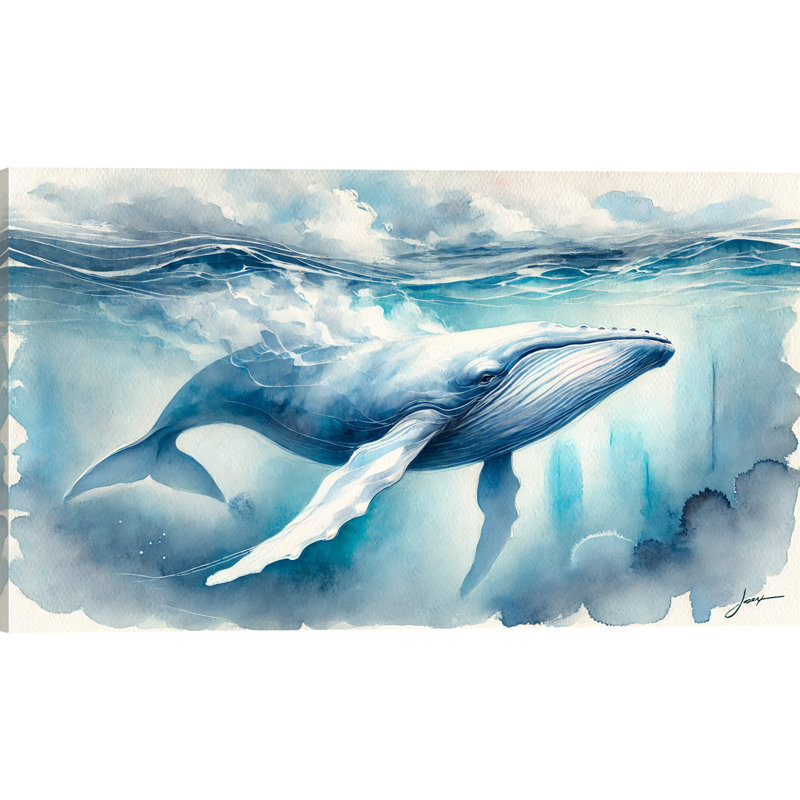 Reproduction d'art sur toile baleine à bosse Tranquil Underwater, H 20 po x l 35 po