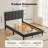 Full Bed Frame with Adjustable Headboard, Upholstered Platform Bed Frame Full Size No Box Spring Needed, Noise-Free, Heavy Duty, Dark Grey-197100002