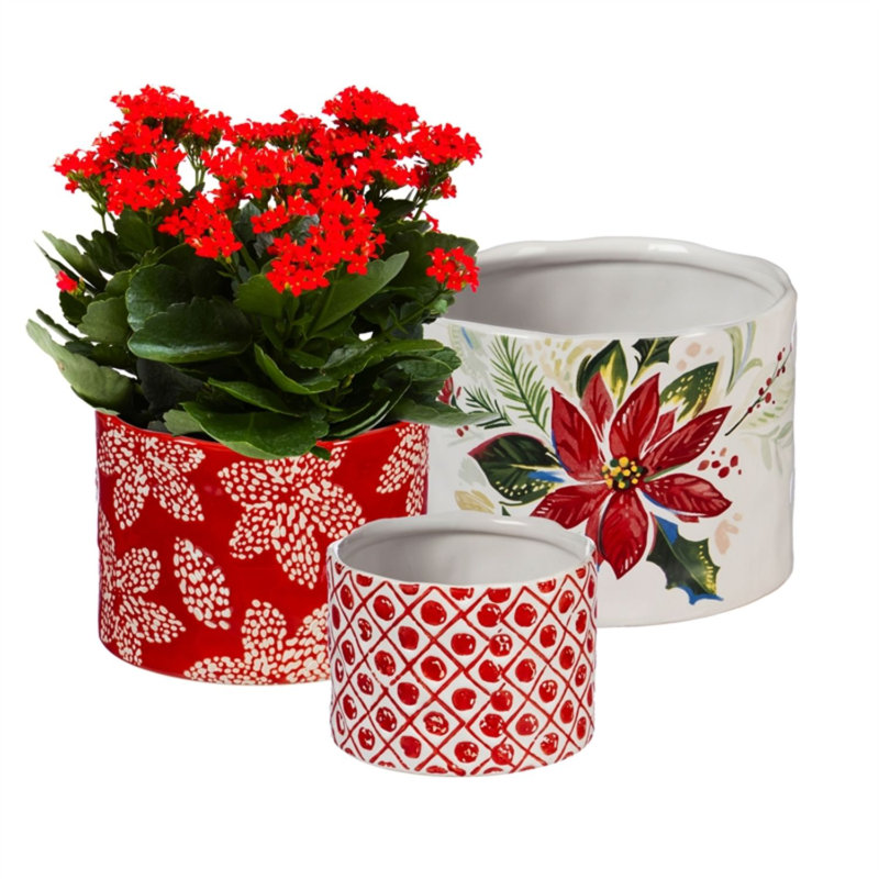 Pot de fleurs en céramique 3 pièces