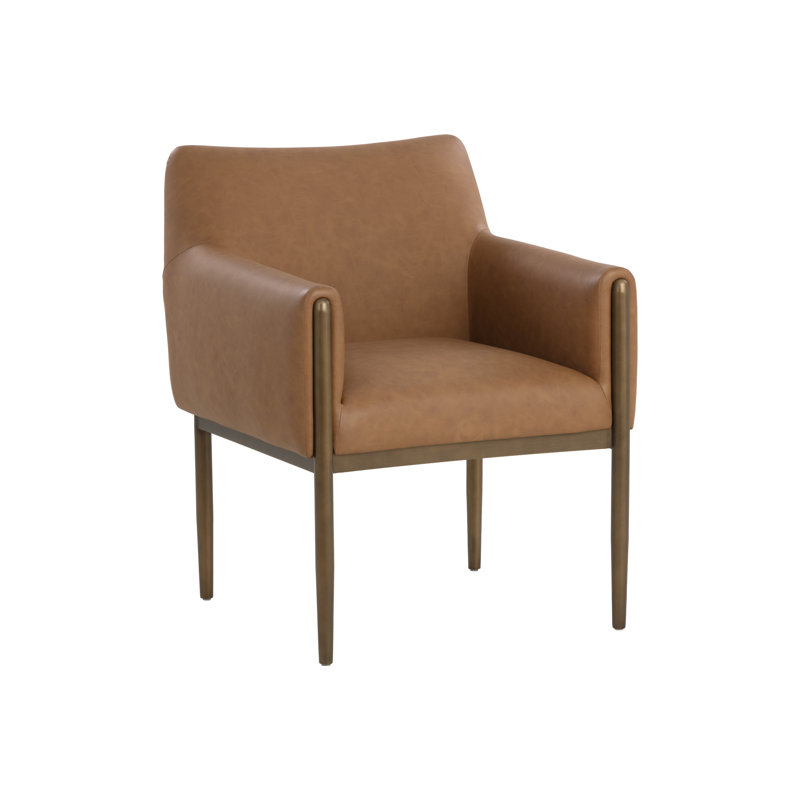 Fauteuil en similicuir - brun