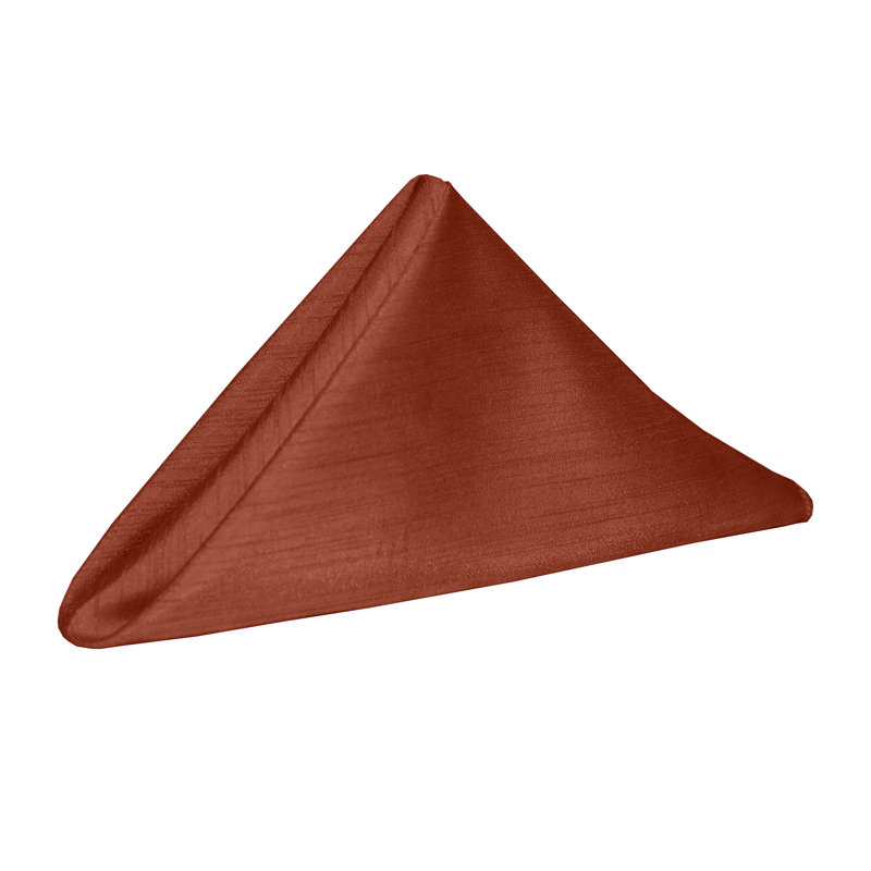 Yulia Silk Square Napkin, Burnt Orange, 17" x 17"