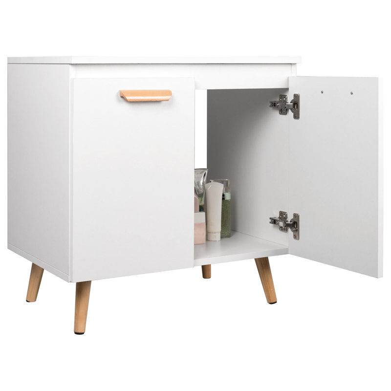 Romano 60cm Single Bathroom Vanity Base Only, White
