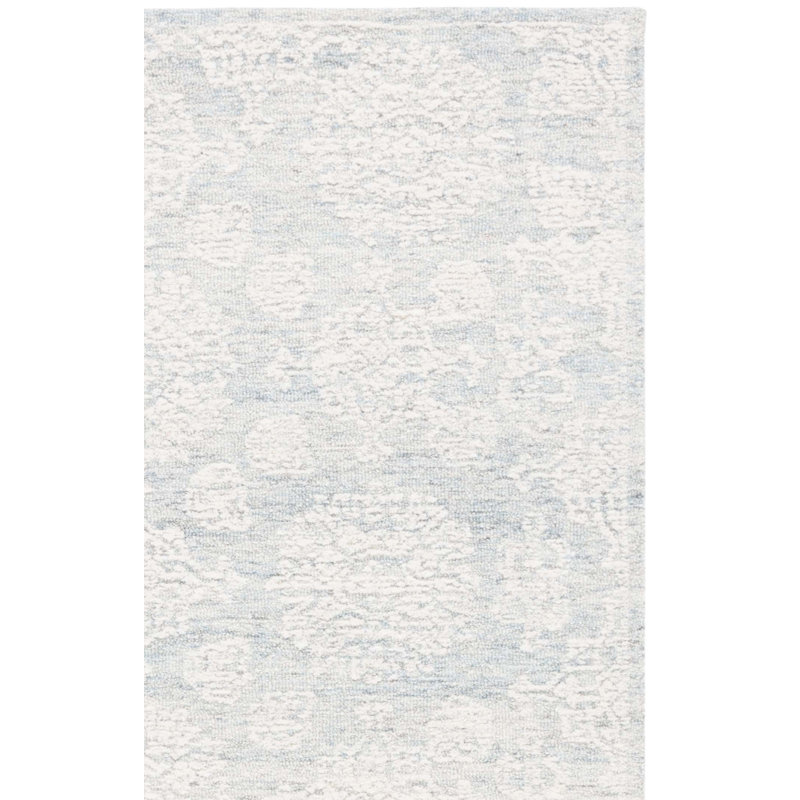 Ranner Ebony Hand Tufted Wool Cotton Floral Rug in Ivory/Light Gray/Gray, Rectangle 4' x 6'