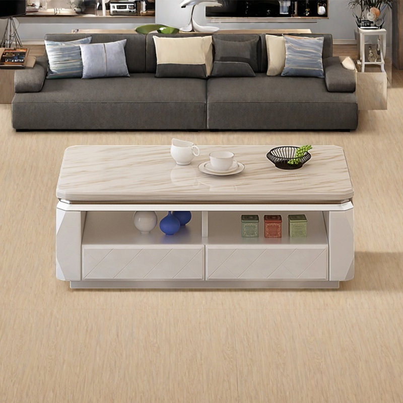 Table basse rectangulaire en marbre, H 17,7 po x L 55,1 po x l 31,5 po