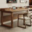 Bureau rectangulaire brun en bois massif-108304450